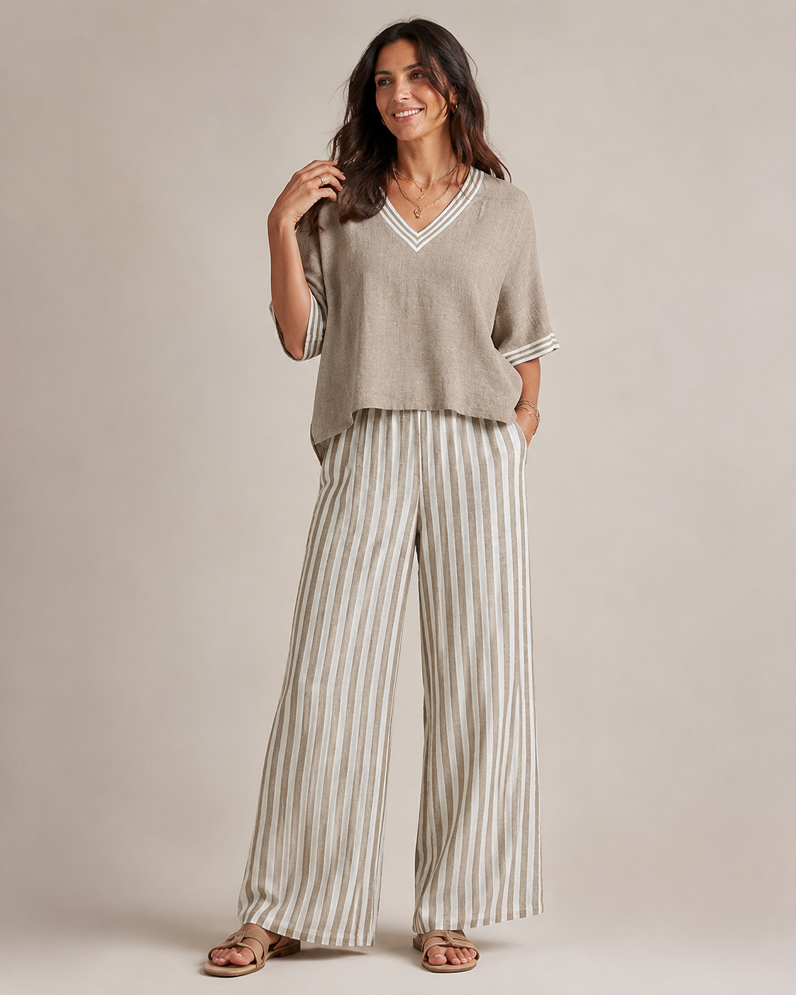 Elegant Summer Set with Stripes