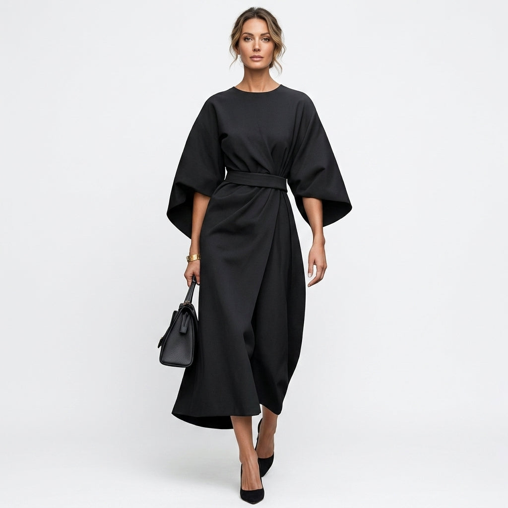 Sukienka midi damska z paskiem – elegancka sukienka z paskiem