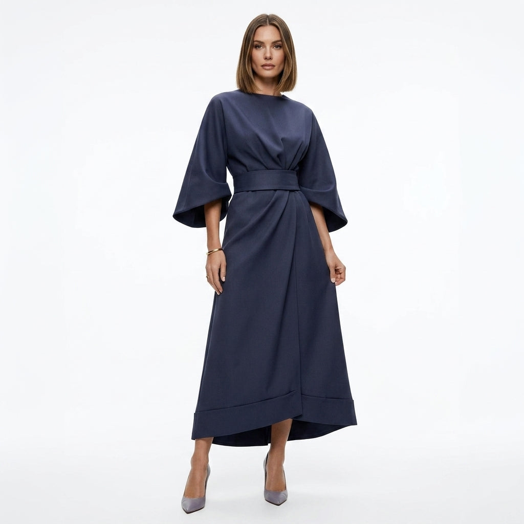 Sukienka midi damska z paskiem – elegancka sukienka z paskiem