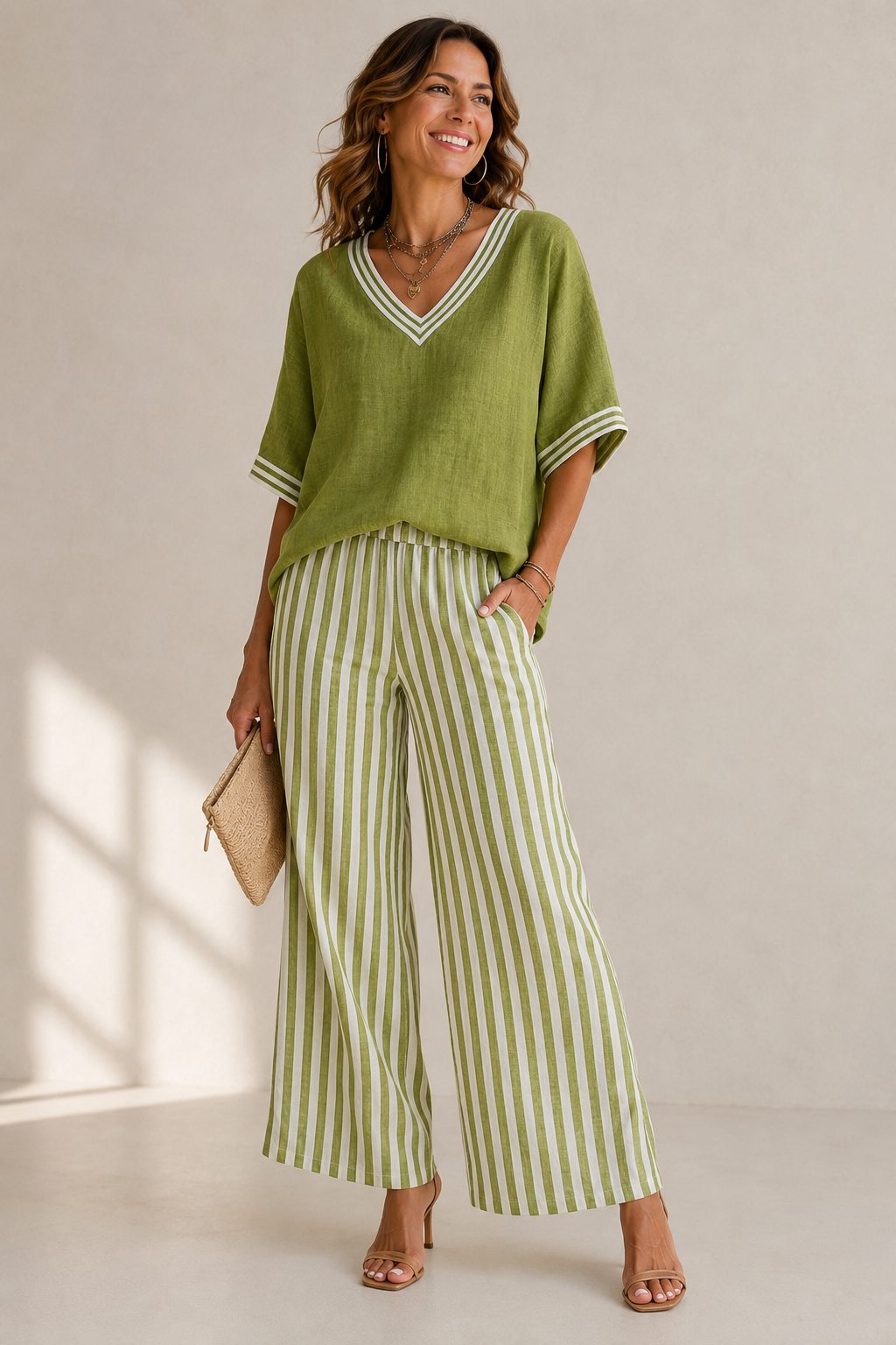 Elegant Summer Set with Stripes