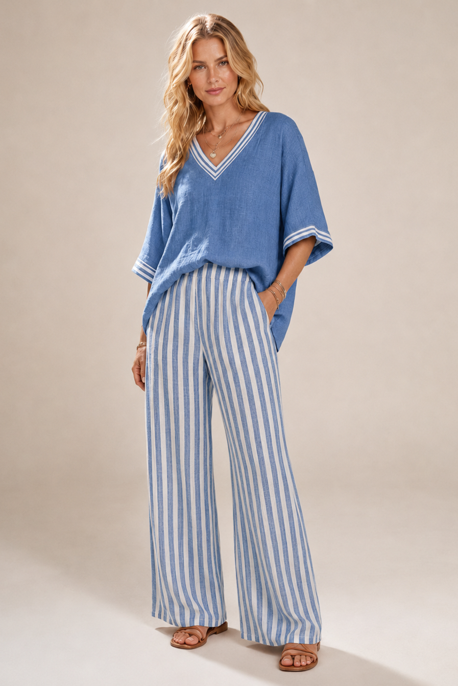 Elegant Summer Set with Stripes