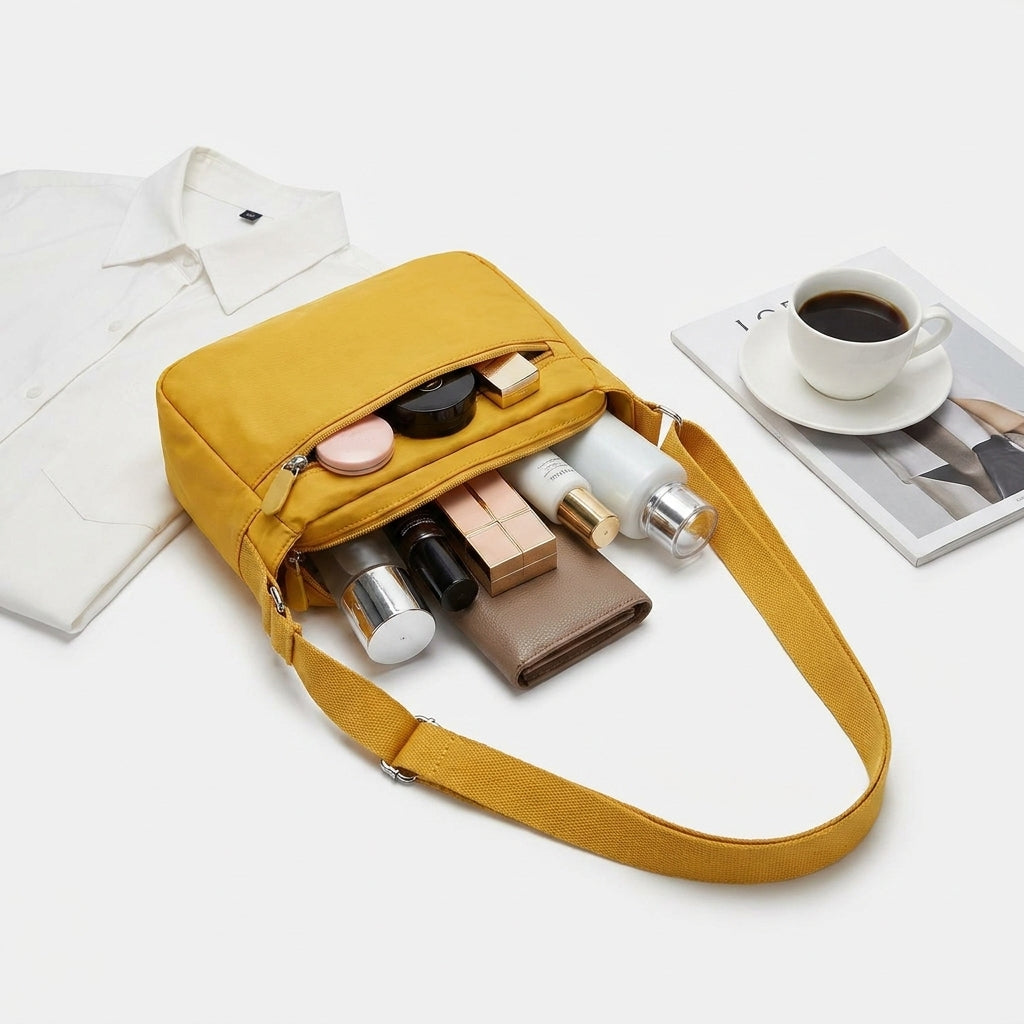 Duża Torebka Crossbody z Nylonu Damska Lekka i Pojemna