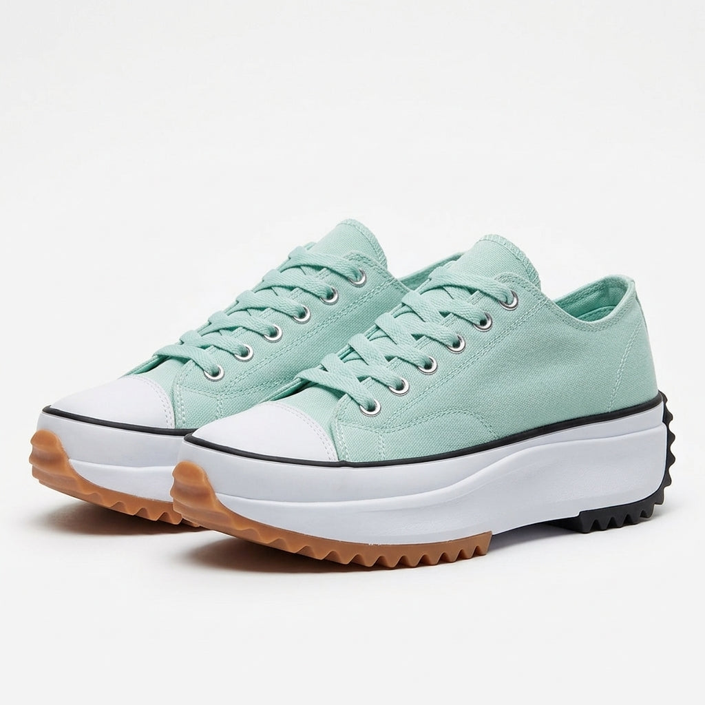 Wygodne Sneakersy na Platformie z Sznurowaniem