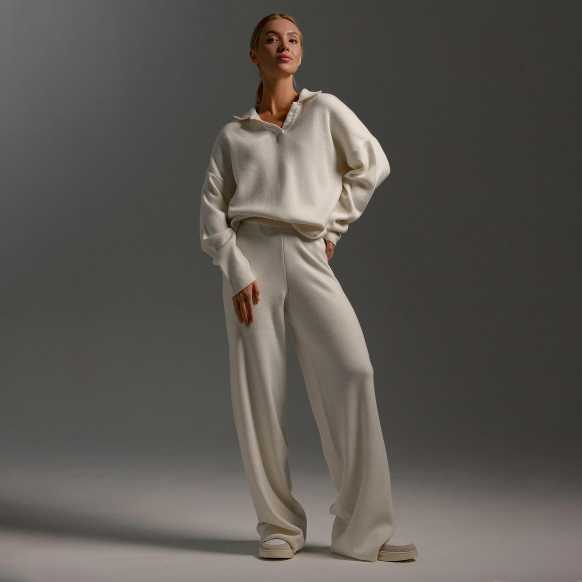 Komplet lounge damski sweter i spodnie – zestaw domowy