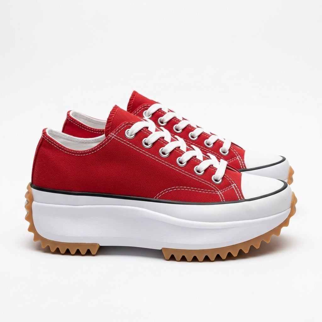 Wygodne Sneakersy na Platformie z Sznurowaniem