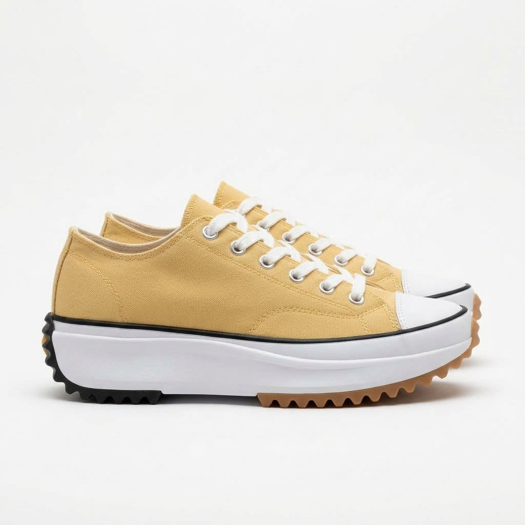 Wygodne Sneakersy na Platformie z Sznurowaniem