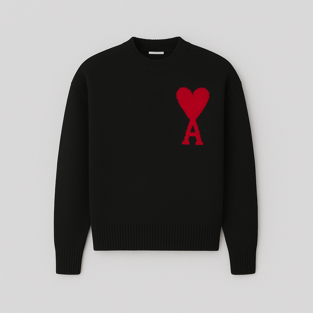 Sweter damski z nadrukiem serca – sweter z sercem damski