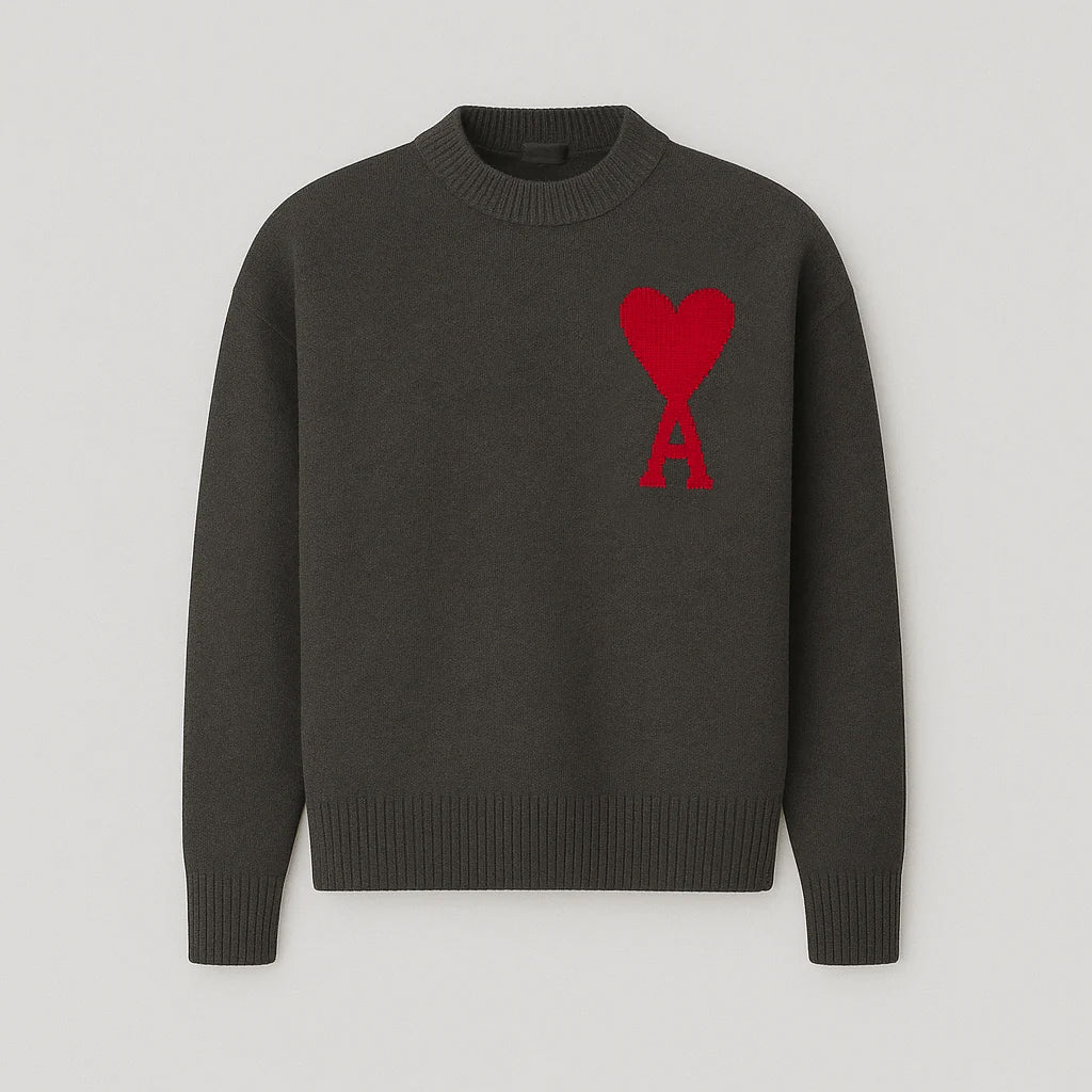 Sweter damski z nadrukiem serca – sweter z sercem damski