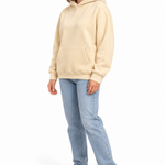 Gładka bluza z kapturem unisex o luźnym kroju — Khaki — zdjęcie studyjne