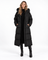 Kurtka pikowana damska maxi oversize z kapturem – Czarny – przód
